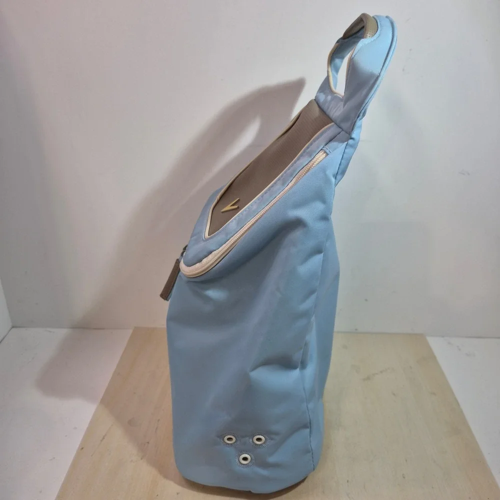 Callaway Golf Shoe Bag Light Blue Grey Chevron Logo Zippered Travel Case